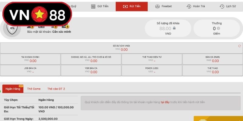 Hướng dẫn cách rút tiền VN88 nhanh chóng