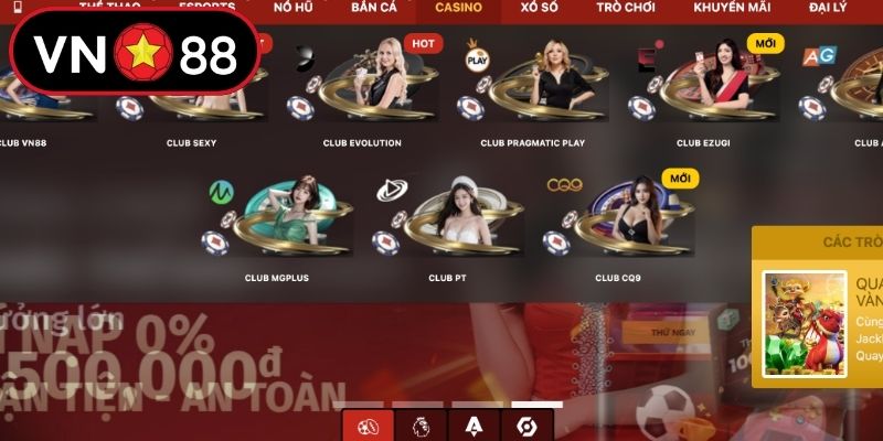 Những sảnh game hot nhất tại VN88